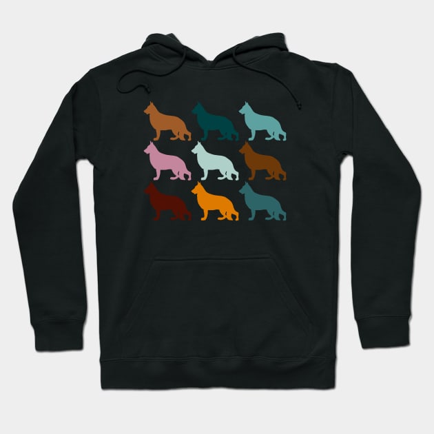 German Shepherd Dogs in Rainbow Colors Hoodie by Bridgett3602